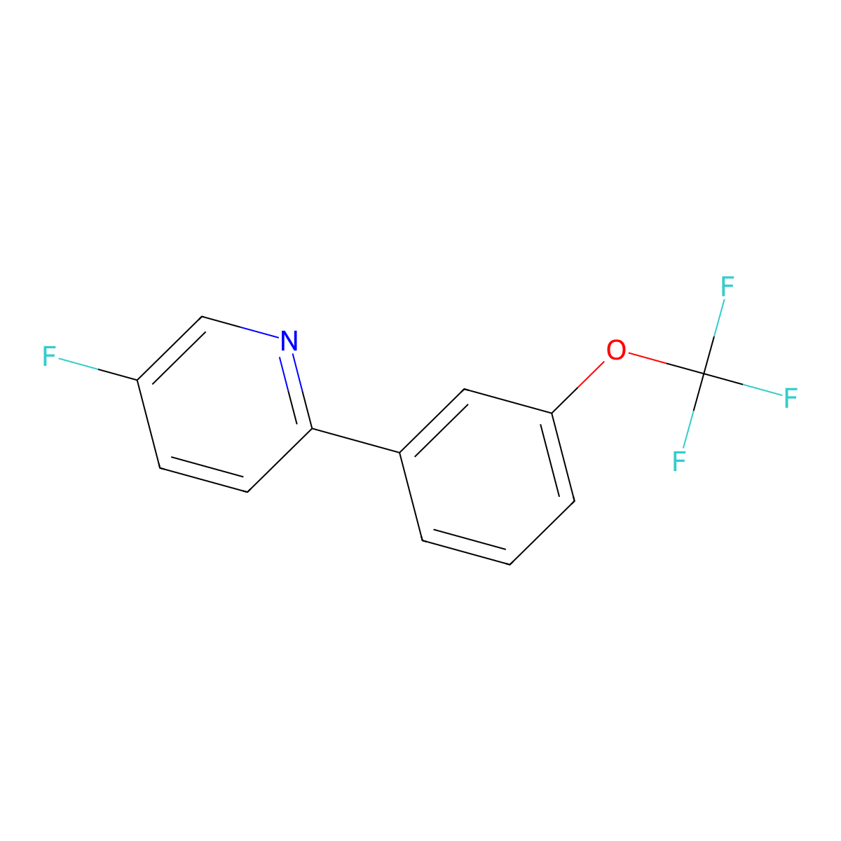 5-Fluoro-2-[3-(trifluoromethoxy)phenyl]pyridine molecular structure, CAS 1261484-77-8
