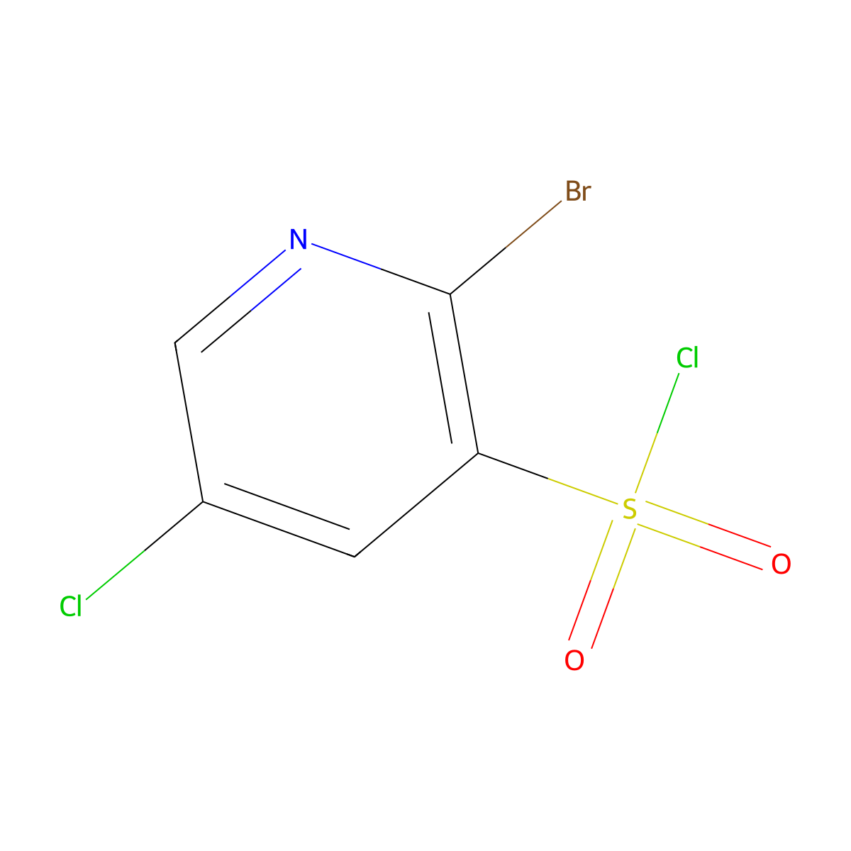 2-Bromo-5-chloropyridine-3-sulfonyl chloride molecular structure, CAS 1261484-90-5