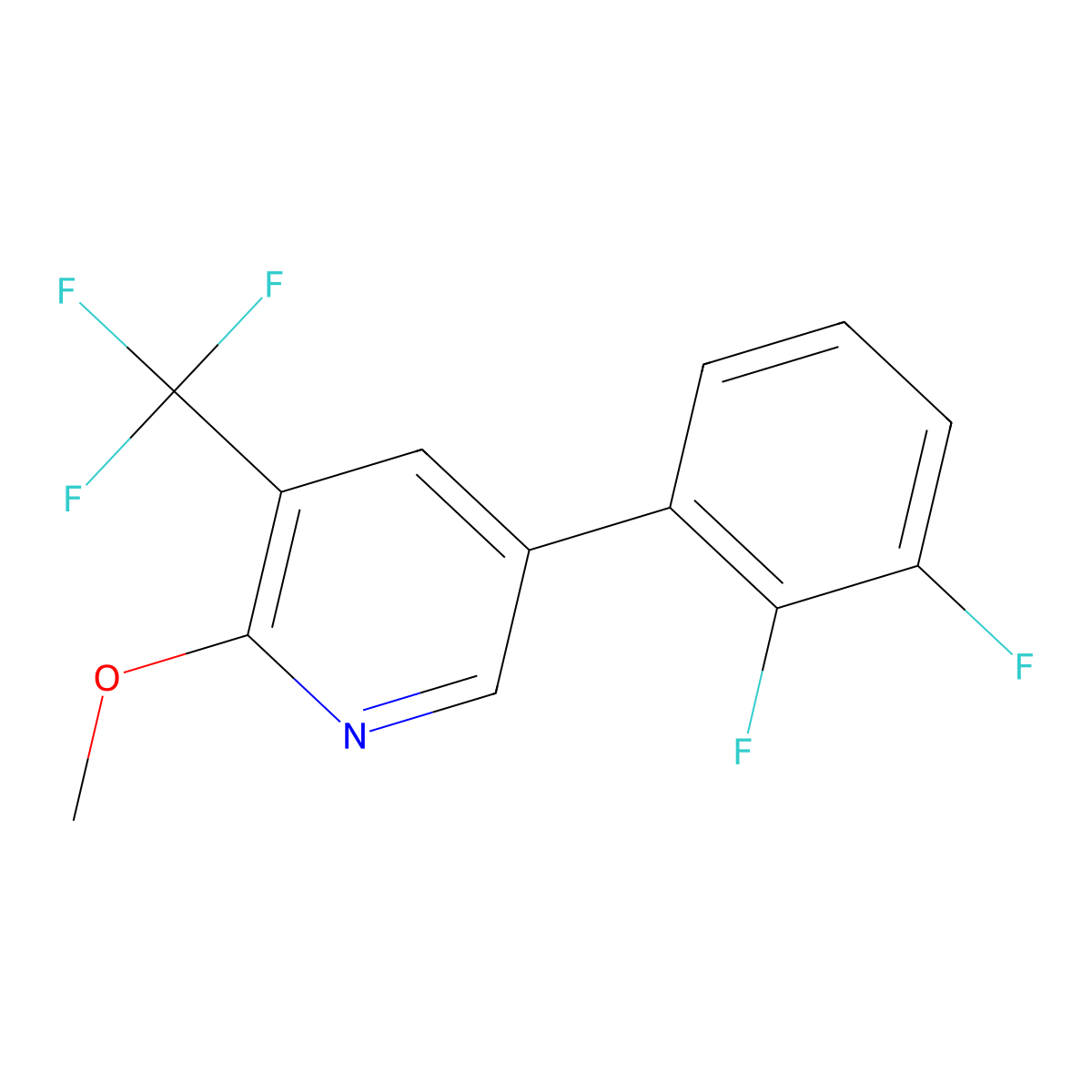 5-(2,3-Difluorophenyl)-2-methoxy-3-(trifluoromethyl)pyridine molecular structure, CAS 1261484-93-8