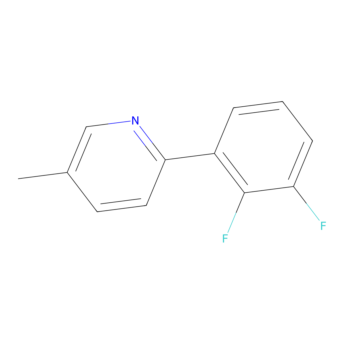 2-(2,3-Difluorophenyl)-5-methylpyridine molecular structure, CAS 1261484-98-3