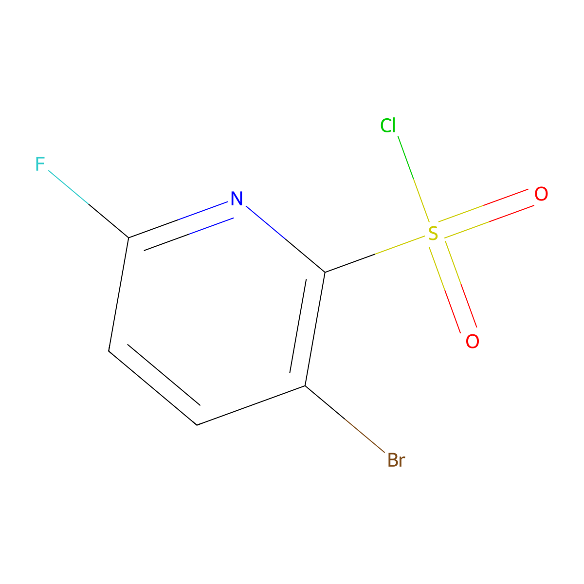 3-Bromo-6-fluoropyridine-2-sulfonyl chloride molecular structure, CAS 1261485-23-7