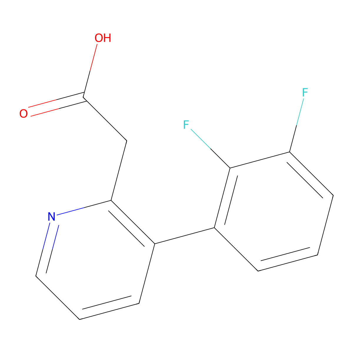 [3-(2,3-Difluorophenyl)pyridin-2-yl]acetic acid molecular structure, CAS 1261485-29-3