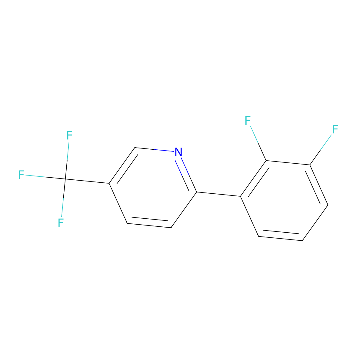 2-(2,3-Difluorophenyl)-5-(trifluoromethyl)pyridine molecular structure, CAS 1261485-51-1