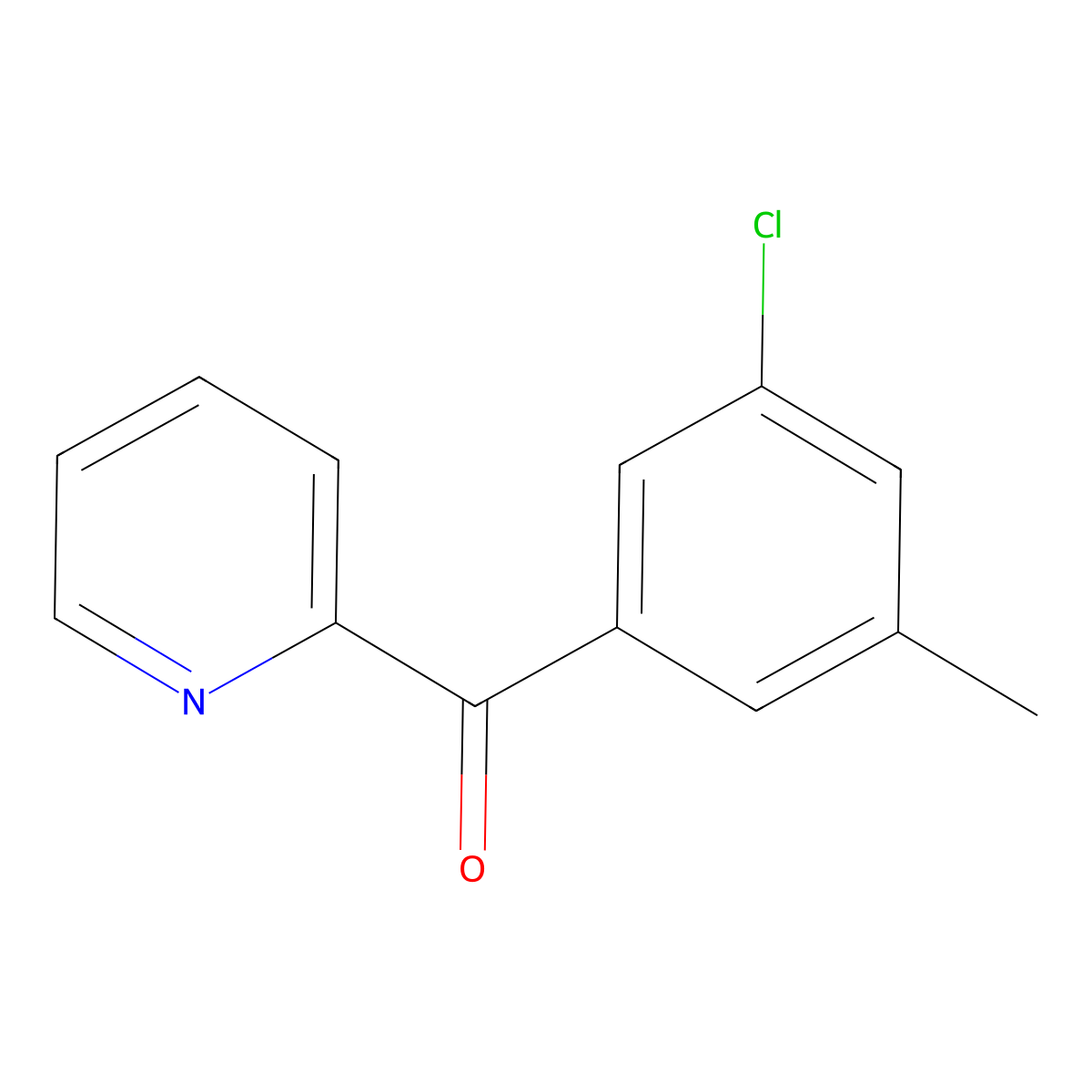 (3-Chloro-5-methylphenyl)-2-pyridinylmethanone molecular structure, CAS 1261485-90-8