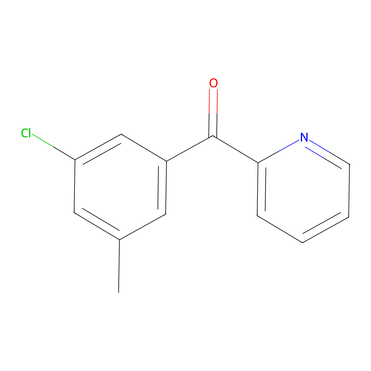 (3-Chloro-5-methylphenyl)-2-pyridinylmethanone molecular structure, CAS 1261485-90-8