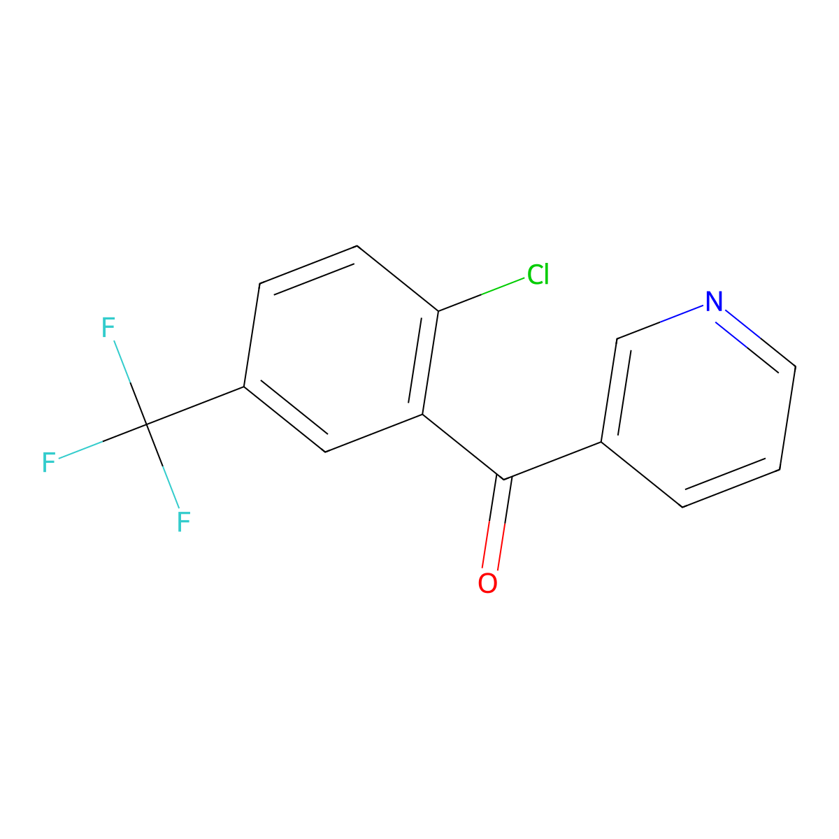 (2-Chloro-5-(trifluoromethyl)phenyl)(pyridin-3-yl)methanone molecular structure, CAS 1261486-41-2