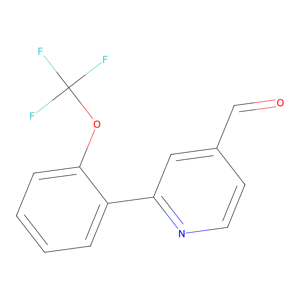 2-[2-(Trifluoromethoxy)phenyl]-4-pyridinecarboxaldehyde molecular structure, CAS 1261486-42-3