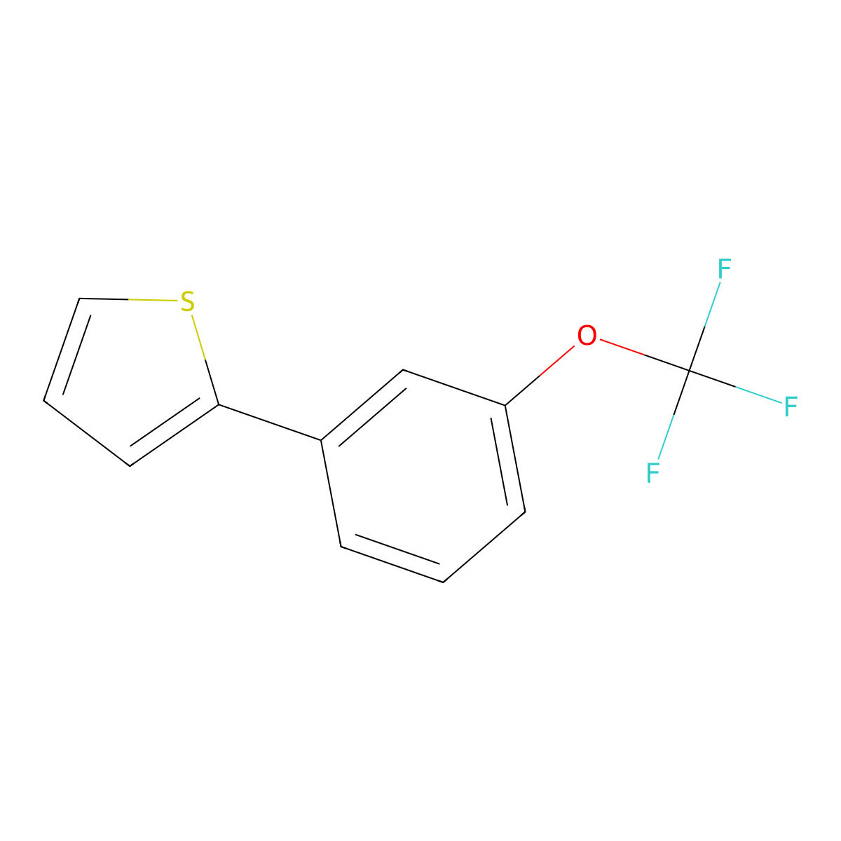 2-[3-(Trifluoromethoxy)phenyl]thiophene molecular structure, CAS 1261486-63-8