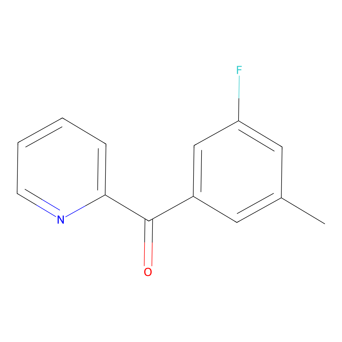 (3-Fluoro-5-methylphenyl)-2-pyridinylmethanone molecular structure, CAS 1261486-65-0