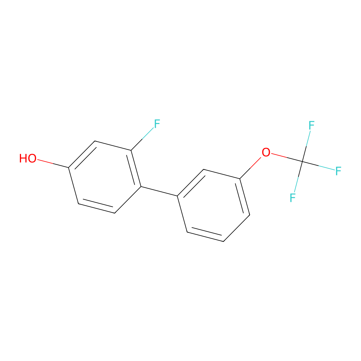 3-Fluoro-4-(3-trifluoromethoxyphenyl)phenol molecular structure, CAS 1261487-11-9