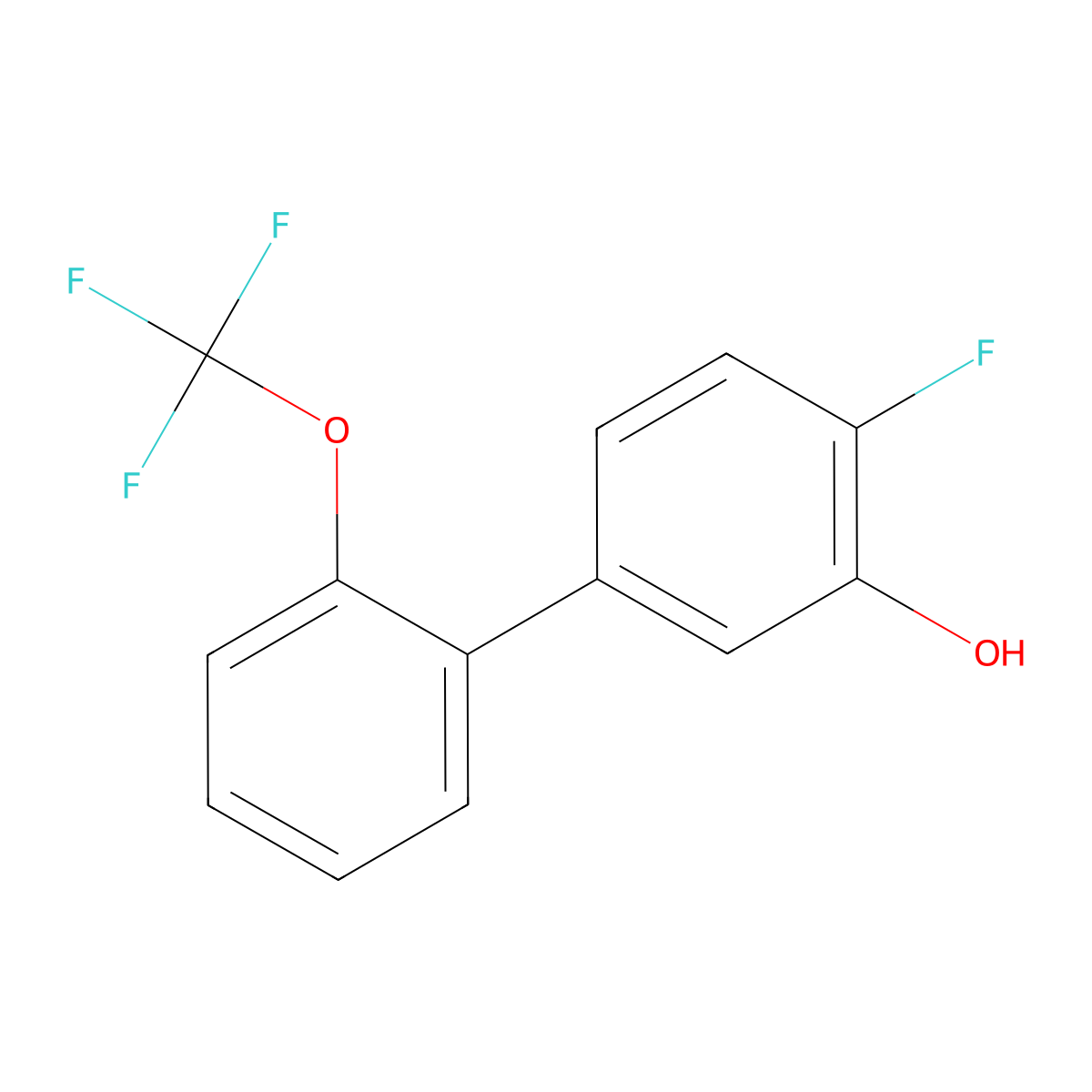 4-Fluoro-2'-(trifluoromethoxy)-[1,1'-biphenyl]-3-ol molecular structure, CAS 1261487-12-0