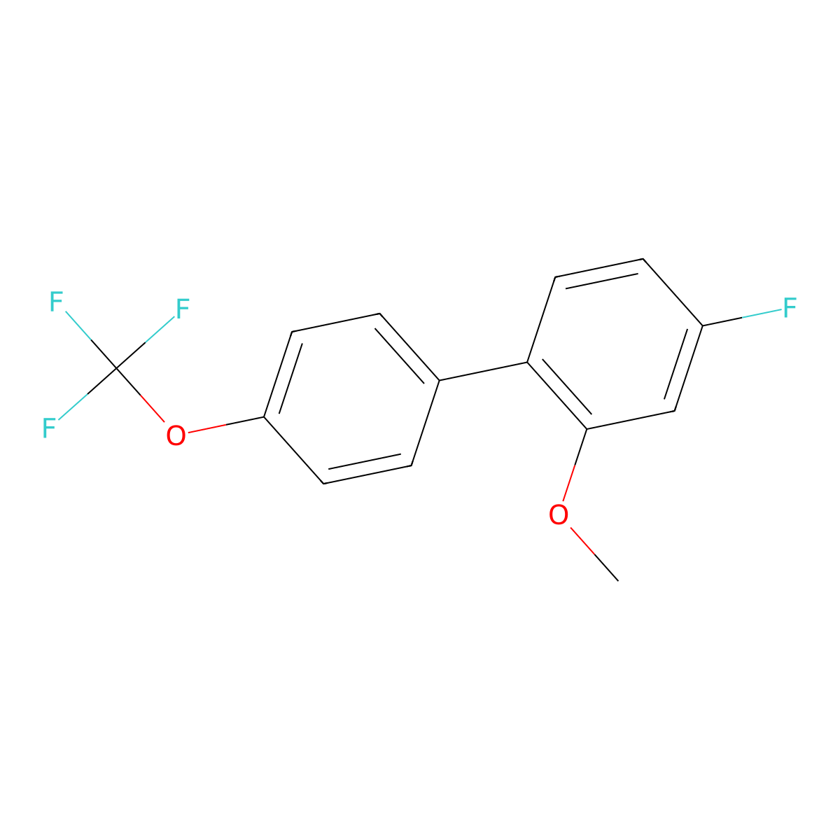 4-Fluoro-2-methoxy-1-[4-(trifluoromethoxy)phenyl]benzene molecular structure, CAS 1261487-44-8