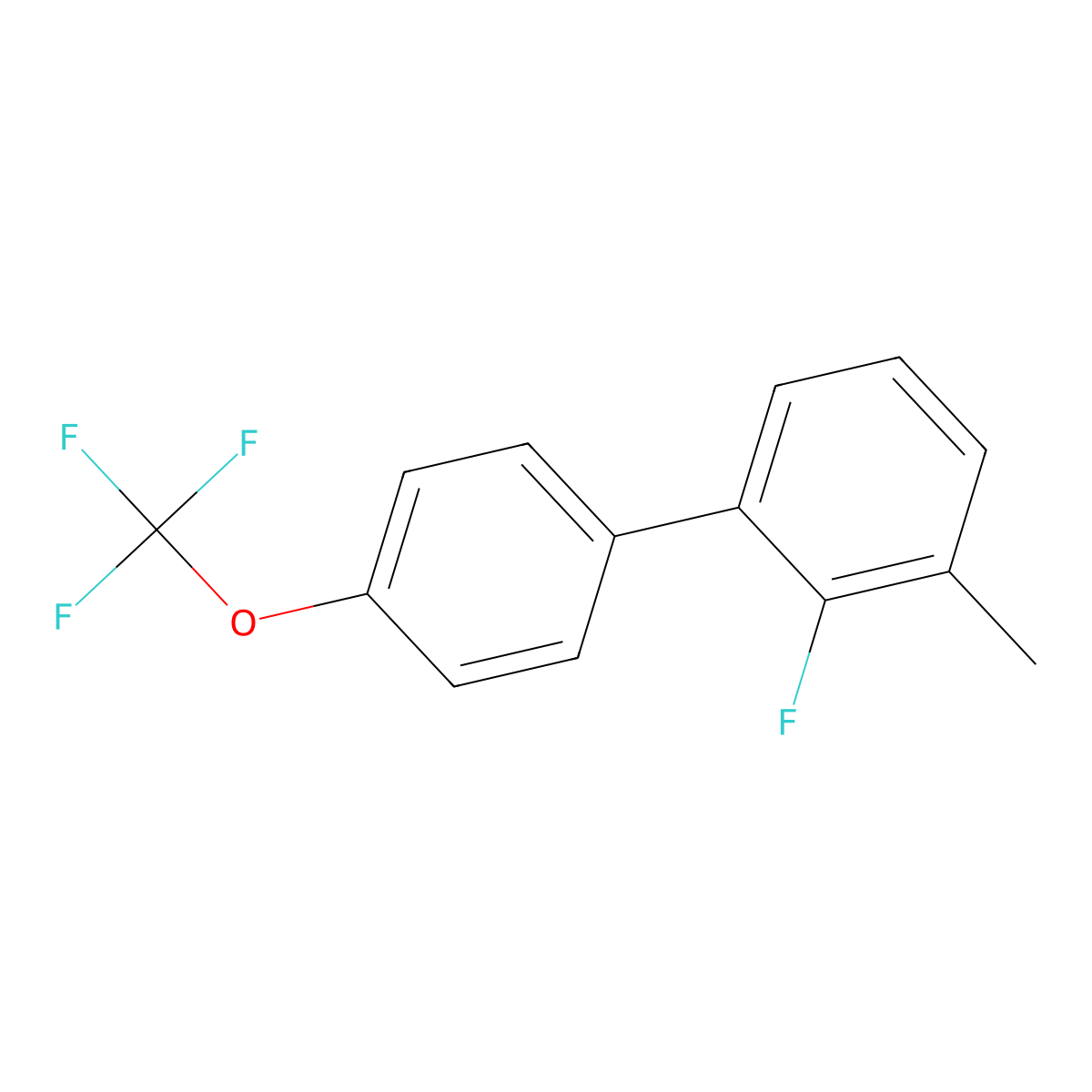 2-Fluoro-3-methyl-4'-(trifluoromethoxy)-1,1'-biphenyl molecular structure, CAS 1261487-55-1
