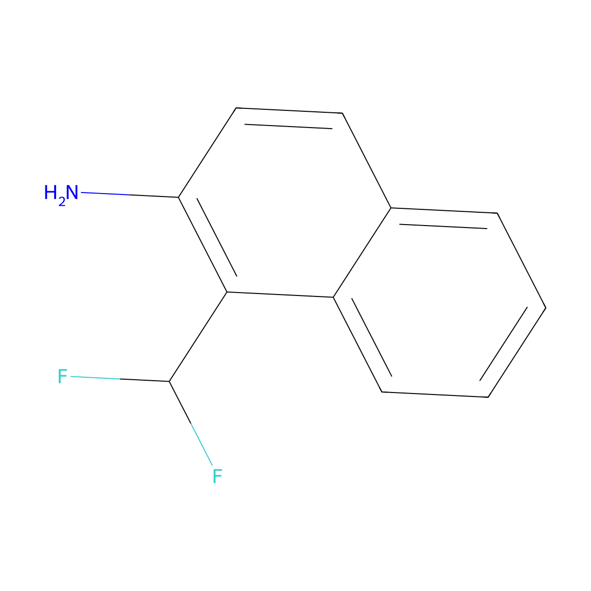 1-(Difluoromethyl)naphthalen-2-amine molecular structure, CAS 1261487-63-1