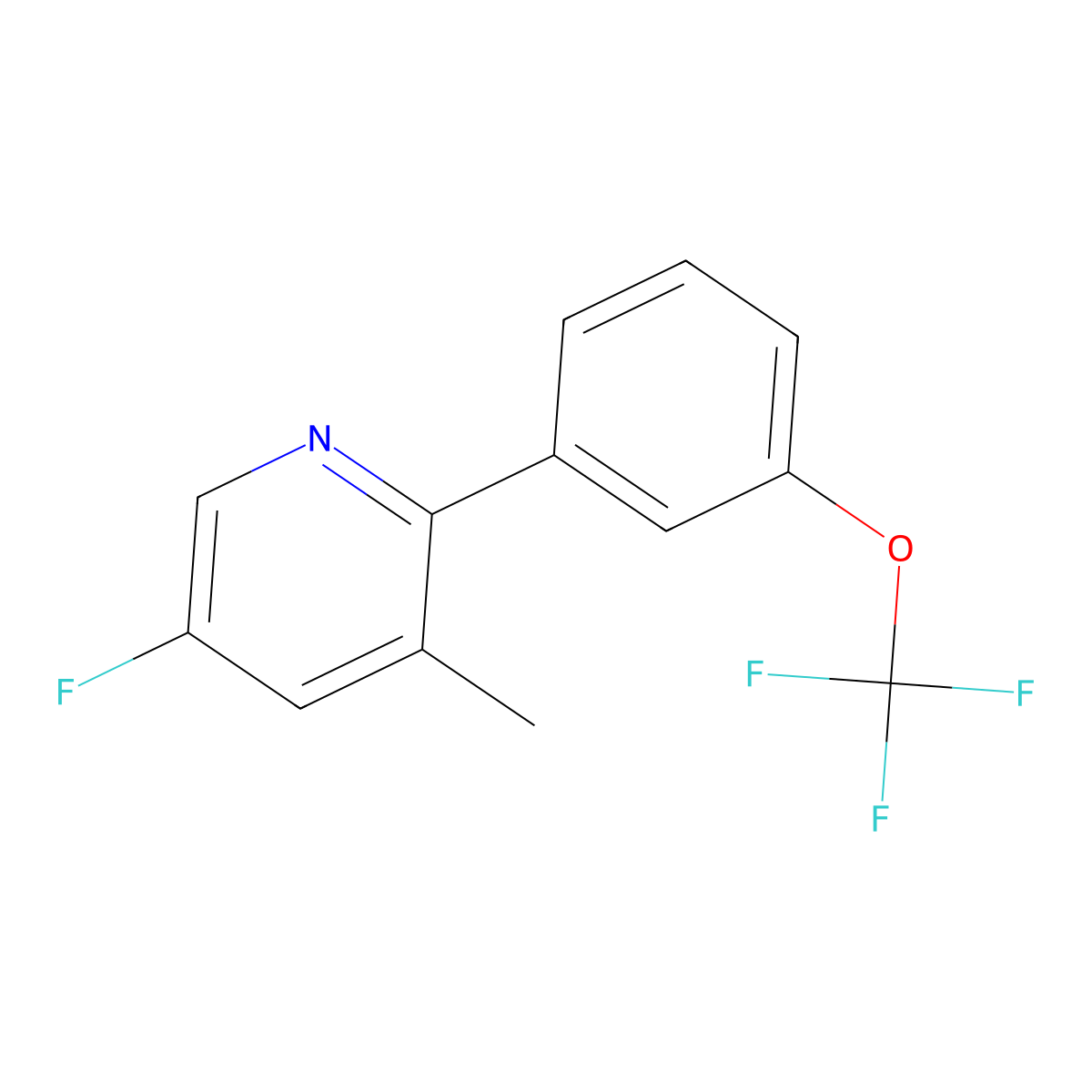 5-Fluoro-3-methyl-2-[3-(trifluoromethoxy)phenyl]pyridine molecular structure, CAS 1261487-66-4