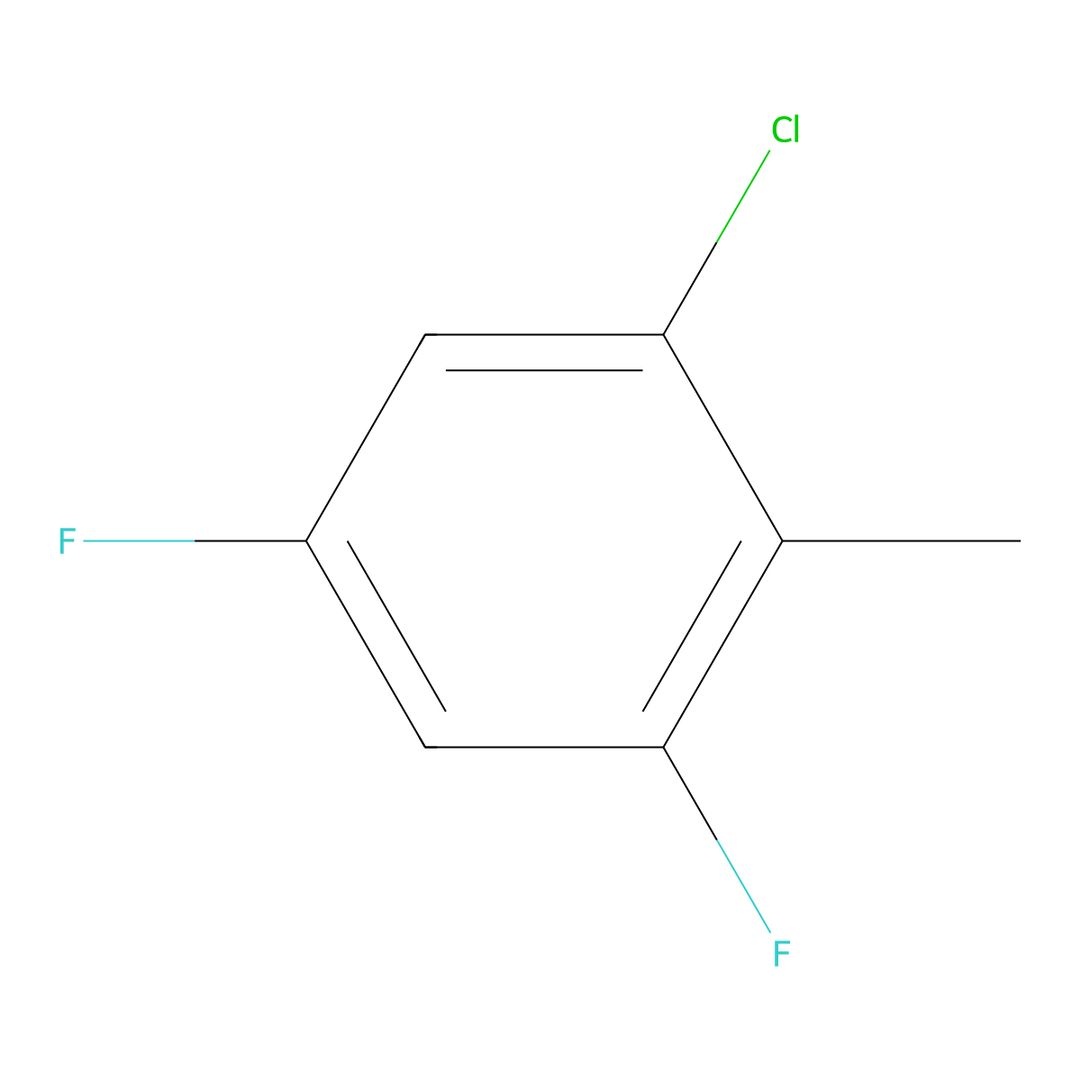 1-Chloro-3,5-difluoro-2-methylbenzene molecular structure, CAS 1261488-03-2
