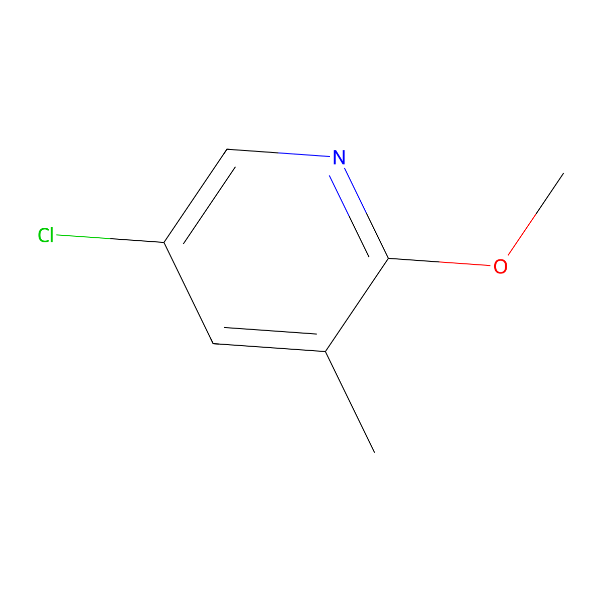 5-Chloro-2-methoxy-3-methylpyridine molecular structure, CAS 1261488-23-6