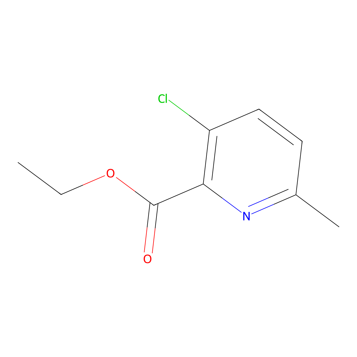 Ethyl 3-chloro-6-methylpicolinate molecular structure, CAS 1261489-50-2