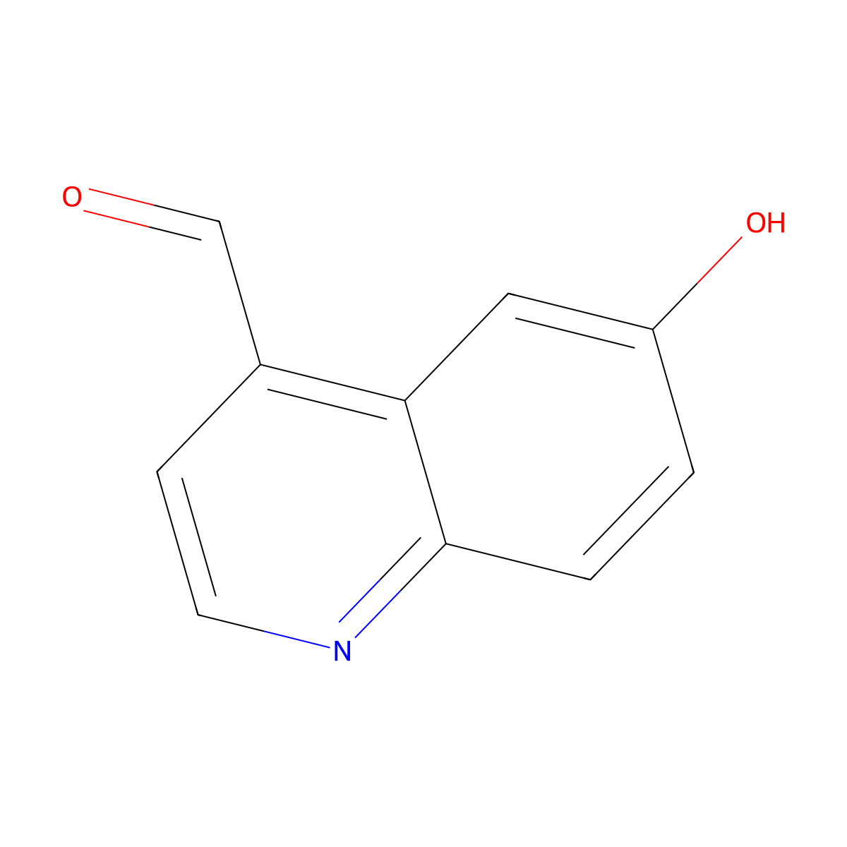 6-Hydroxyquinoline-4-carbaldehyde molecular structure, CAS 1261490-63-4