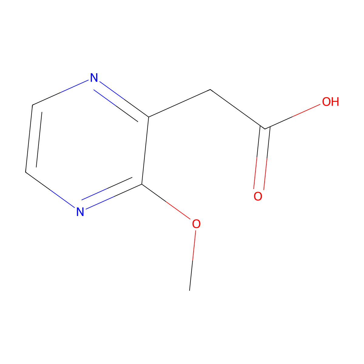 2-(3-Methoxypyrazin-2-yl)acetic acid molecular structure, CAS 1261490-78-1
