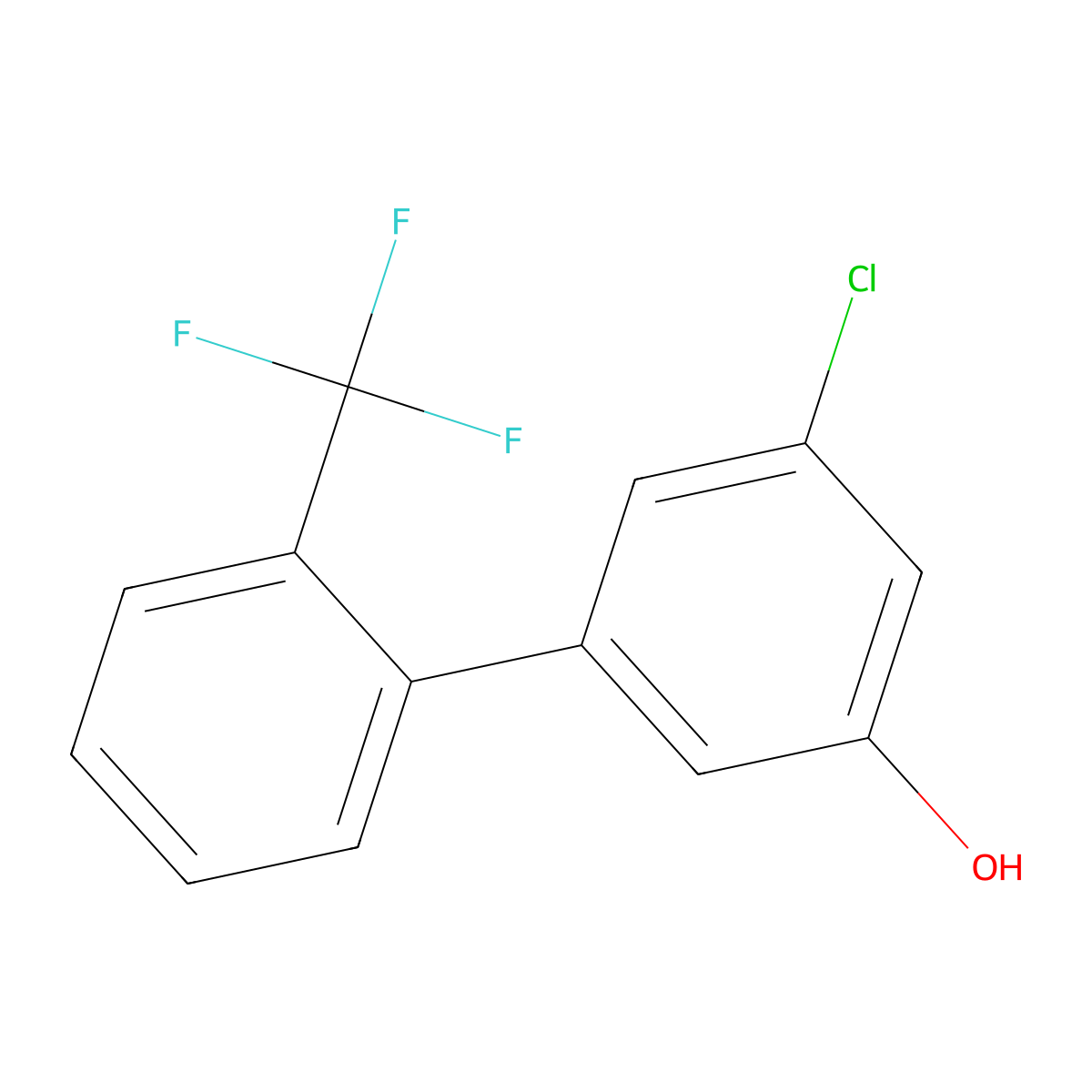 3-Chloro-5-(2-trifluoromethylphenyl)phenol molecular structure, CAS 1261492-01-6