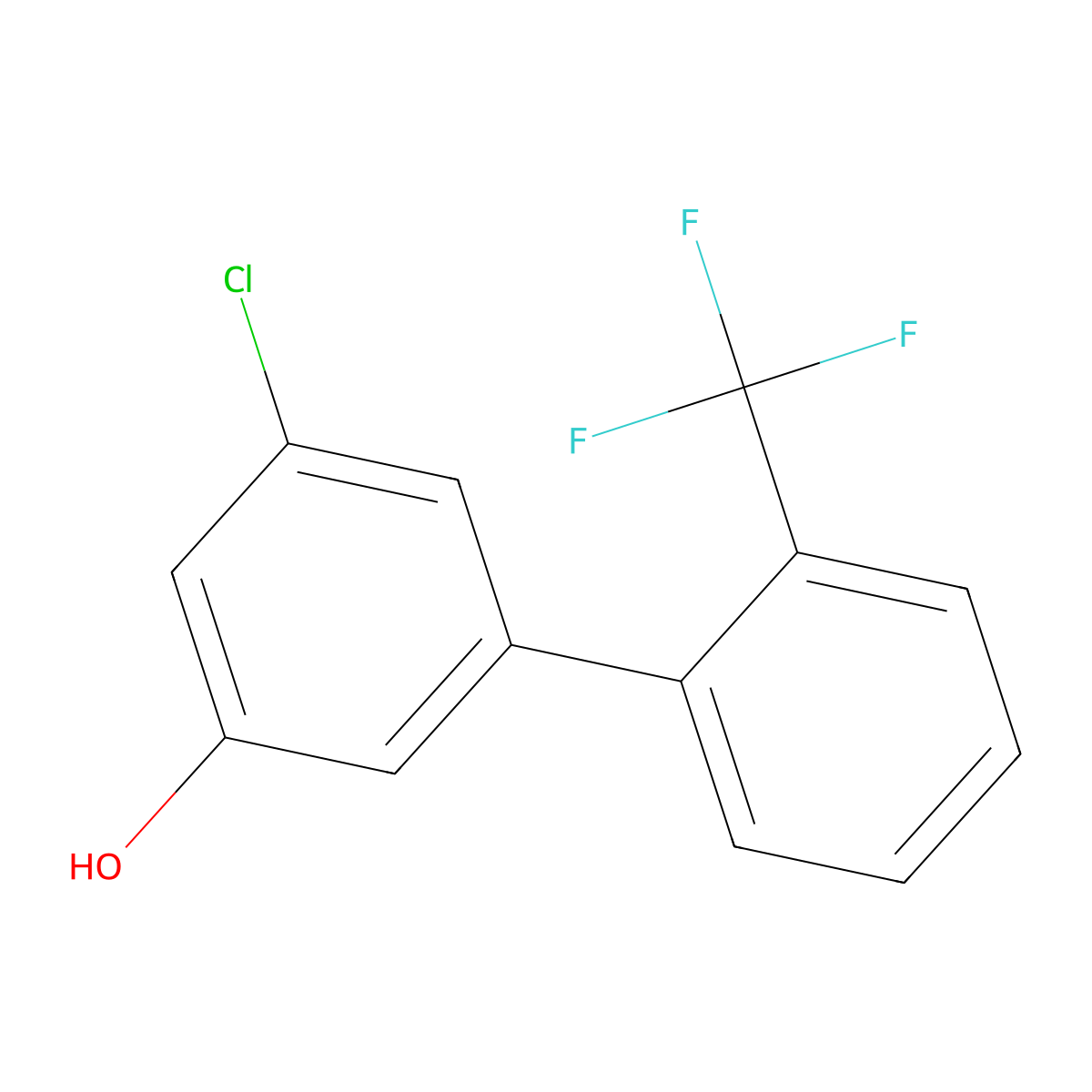 3-Chloro-5-(2-trifluoromethylphenyl)phenol molecular structure, CAS 1261492-01-6