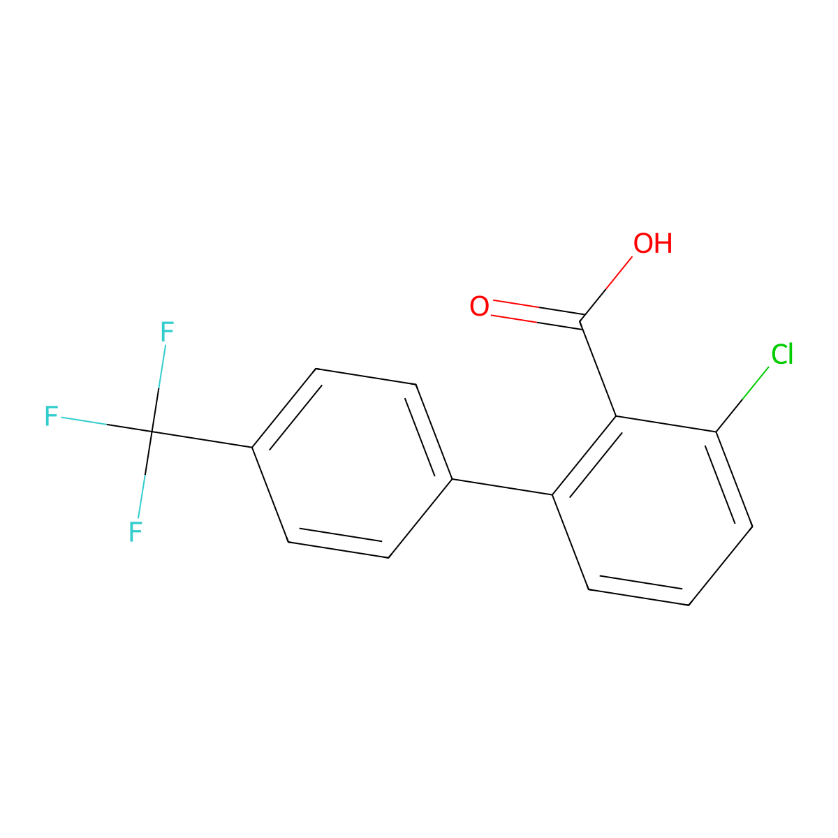 3-Chloro-4'-(trifluoromethyl)-[1,1'-biphenyl]-2-carboxylic acid molecular structure, CAS 1261493-08-6