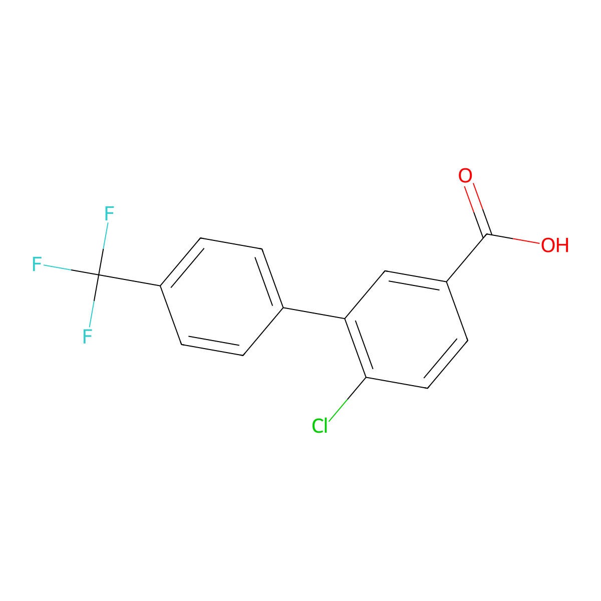 6-Chloro-4'-(trifluoromethyl)[1,1'-biphenyl]-3-carboxylic acid molecular structure, CAS 1261493-14-4