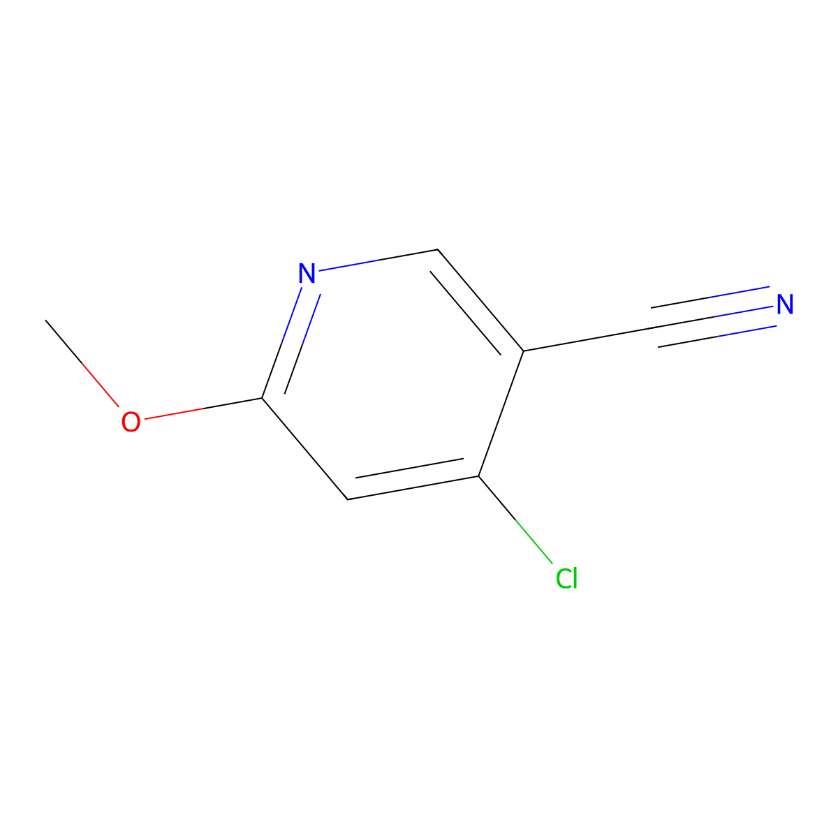 4-Chloro-6-methoxypyridine-3-carbonitrile molecular structure, CAS 1261493-38-2