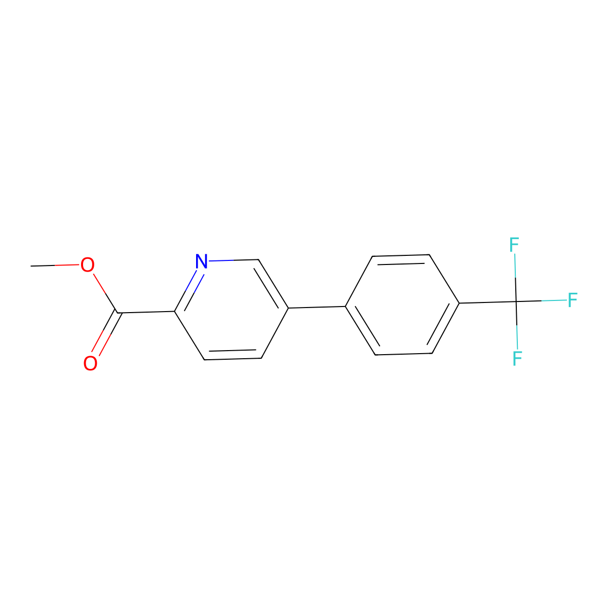 Methyl 5-(4-(trifluoromethyl)phenyl)picolinate molecular structure, CAS 1261493-45-1
