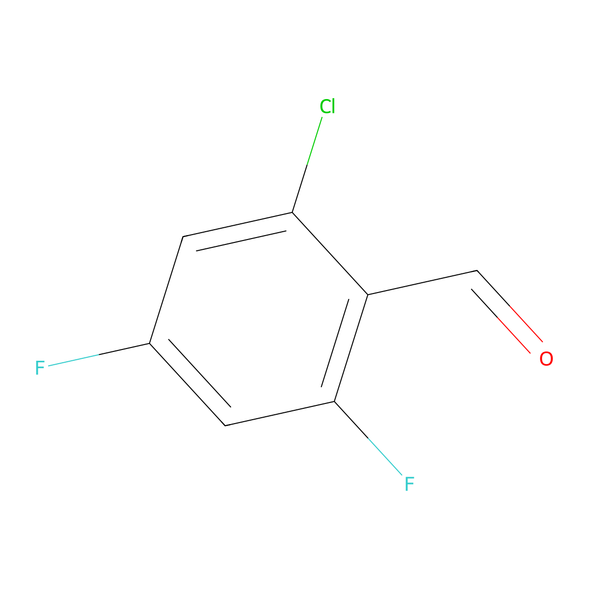 2-Chloro-4,6-difluorobenzaldehyde molecular structure, CAS 1261493-54-2