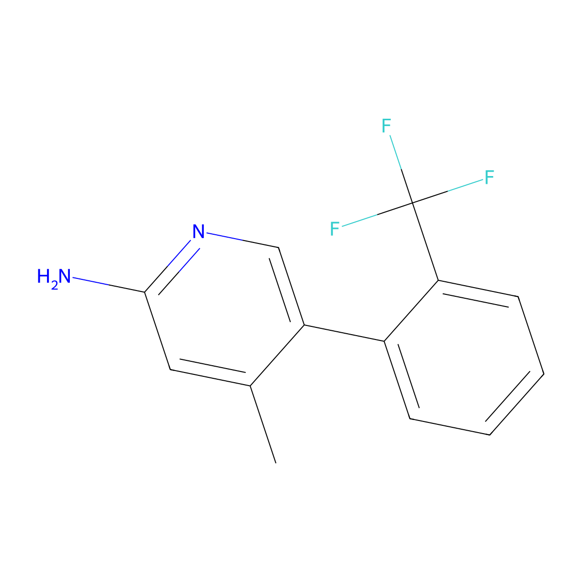 4-Methyl-5-(2-(trifluoromethyl)phenyl)pyridin-2-amine molecular structure, CAS 1261493-69-9