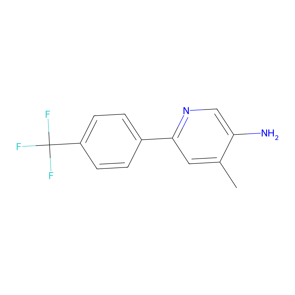 4-Methyl-6-(4-(trifluoromethyl)phenyl)pyridin-3-amine molecular structure, CAS 1261493-76-8
