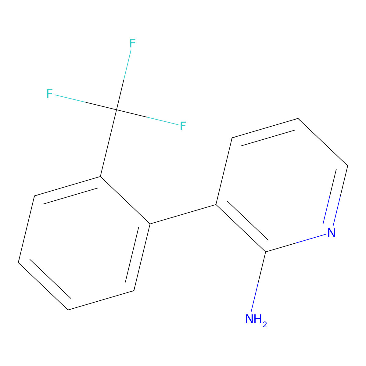 2-Amino-3-(2-(trifluoromethyl)phenyl)pyridine molecular structure, CAS 1261493-98-4