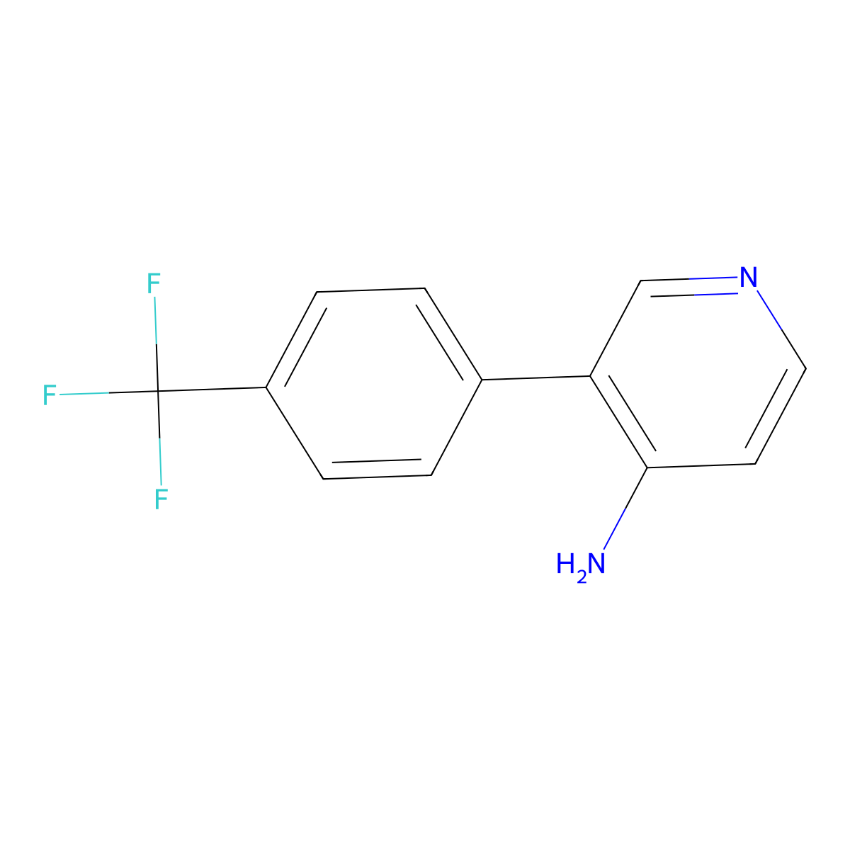 3-(4-(Trifluoromethyl)phenyl)pyridin-4-amine molecular structure, CAS 1261494-14-7