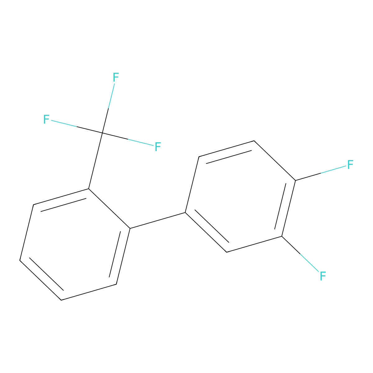 3',4'-Difluoro-2-(trifluoromethyl)-1,1'-biphenyl molecular structure, CAS 1261494-34-1