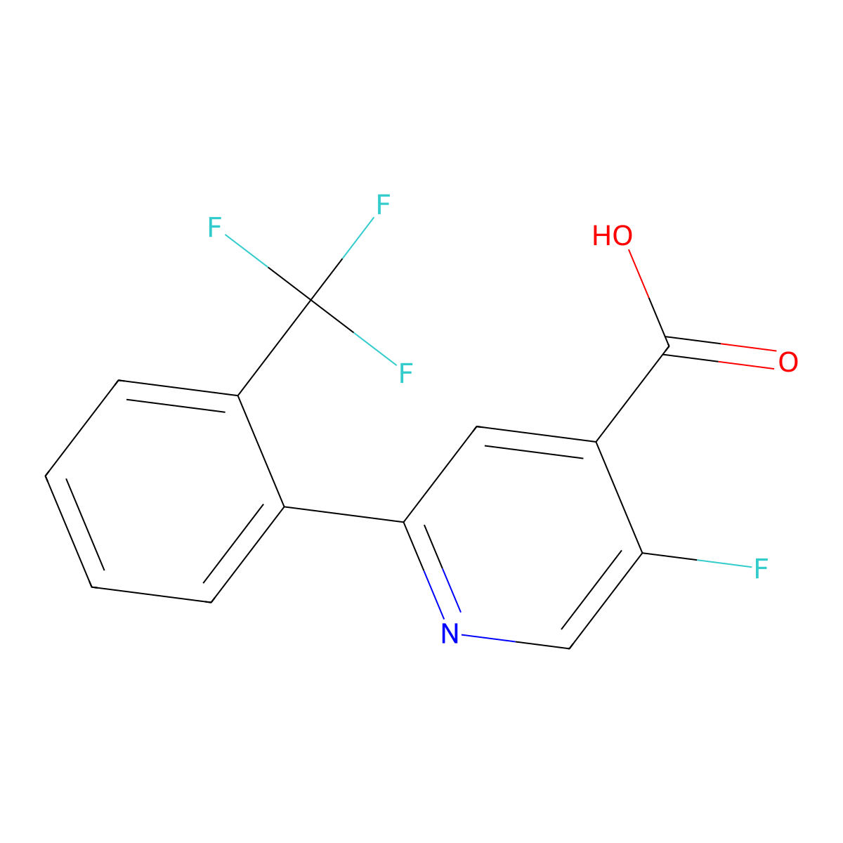 5-Fluoro-2-(2-(trifluoromethyl)phenyl)isonicotinic acid molecular structure, CAS 1261494-40-9