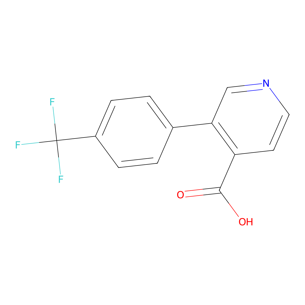 3-[4-(Trifluoromethyl)phenyl]pyridine-4-carboxylic acid molecular structure, CAS 1261494-70-5