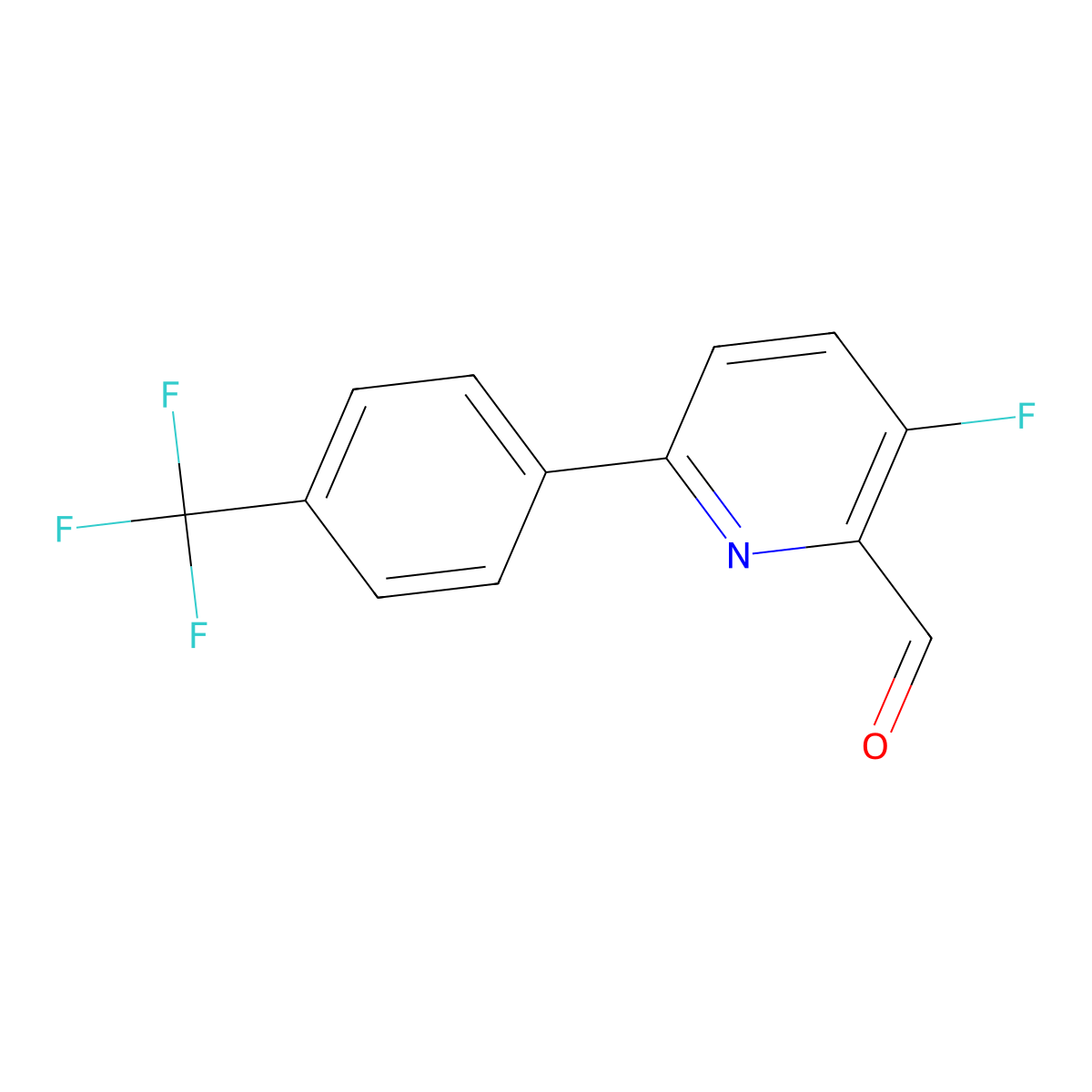 3-Fluoro-6-(4-(trifluoromethyl)phenyl)picolinaldehyde molecular structure, CAS 1261494-79-4