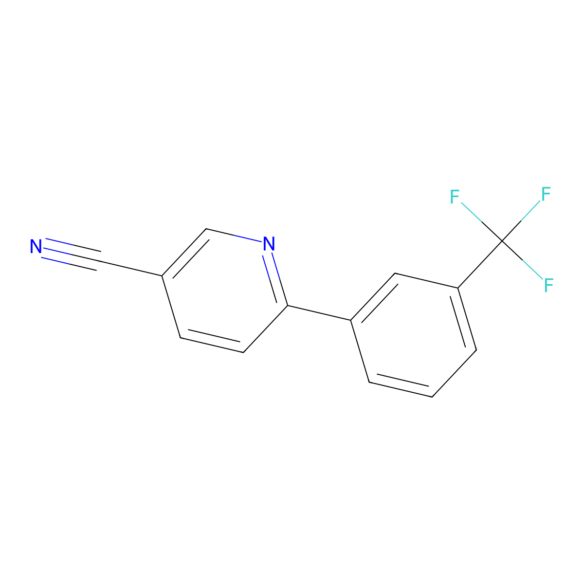 6-(3-(Trifluoromethyl)phenyl)nicotinonitrile molecular structure, CAS 1261494-84-1