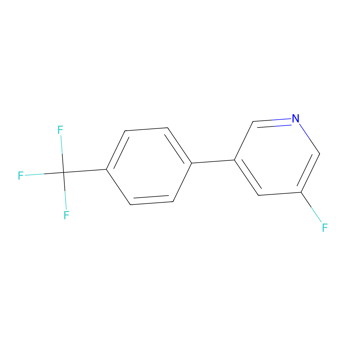 3-Fluoro-5-(4-(trifluoromethyl)phenyl)pyridine molecular structure, CAS 1261494-88-5