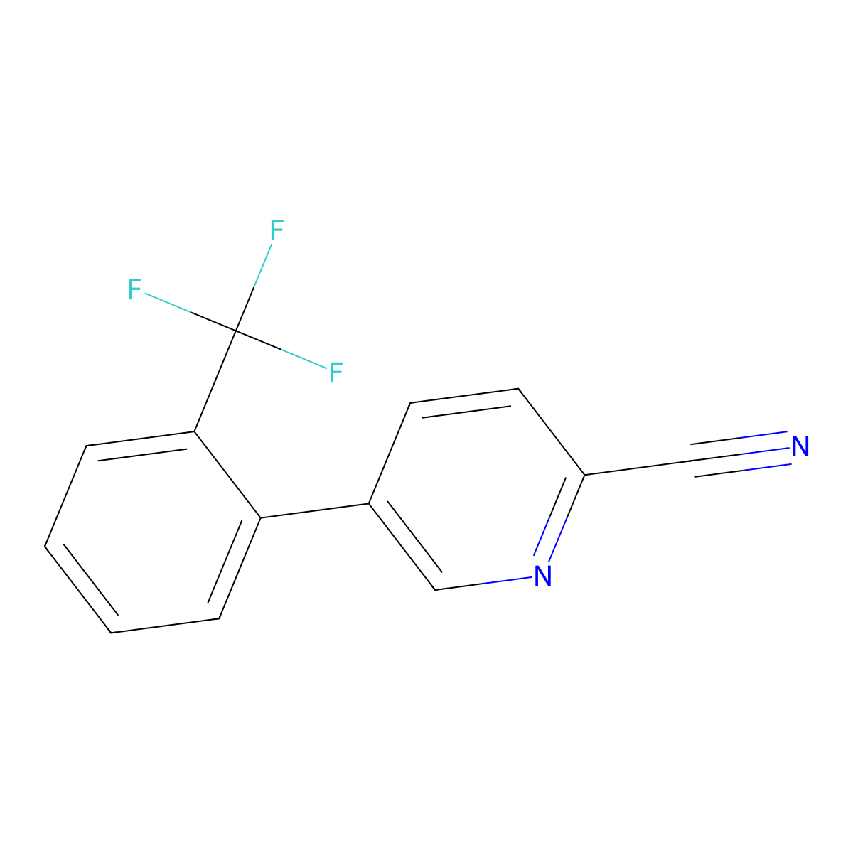 5-(2-(Trifluoromethyl)phenyl)picolinonitrile molecular structure, CAS 1261494-91-0