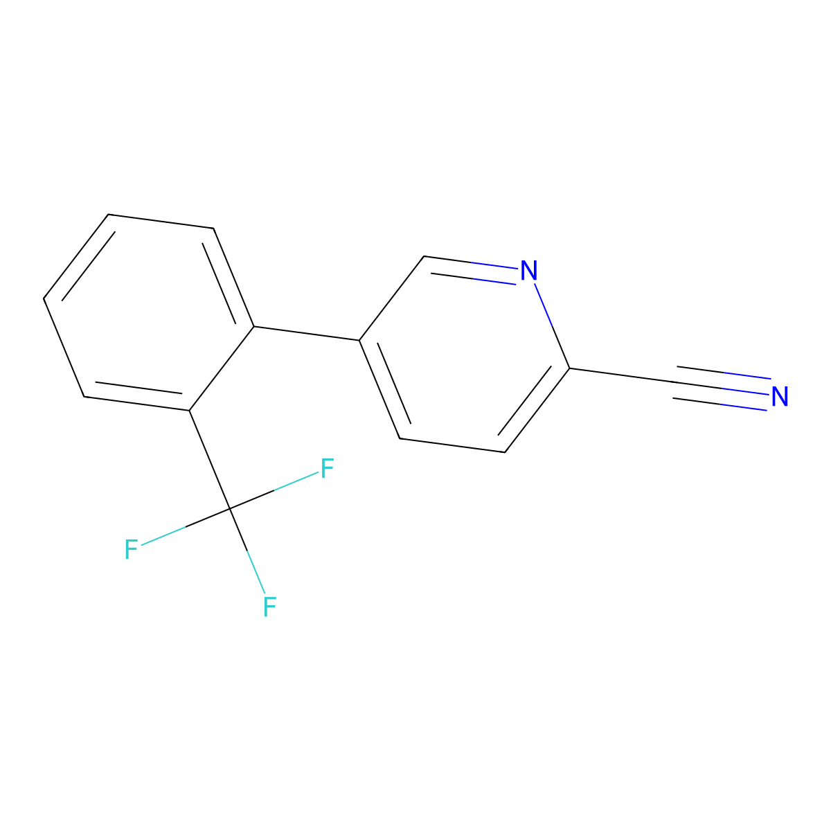 5-(2-(Trifluoromethyl)phenyl)picolinonitrile molecular structure, CAS 1261494-91-0