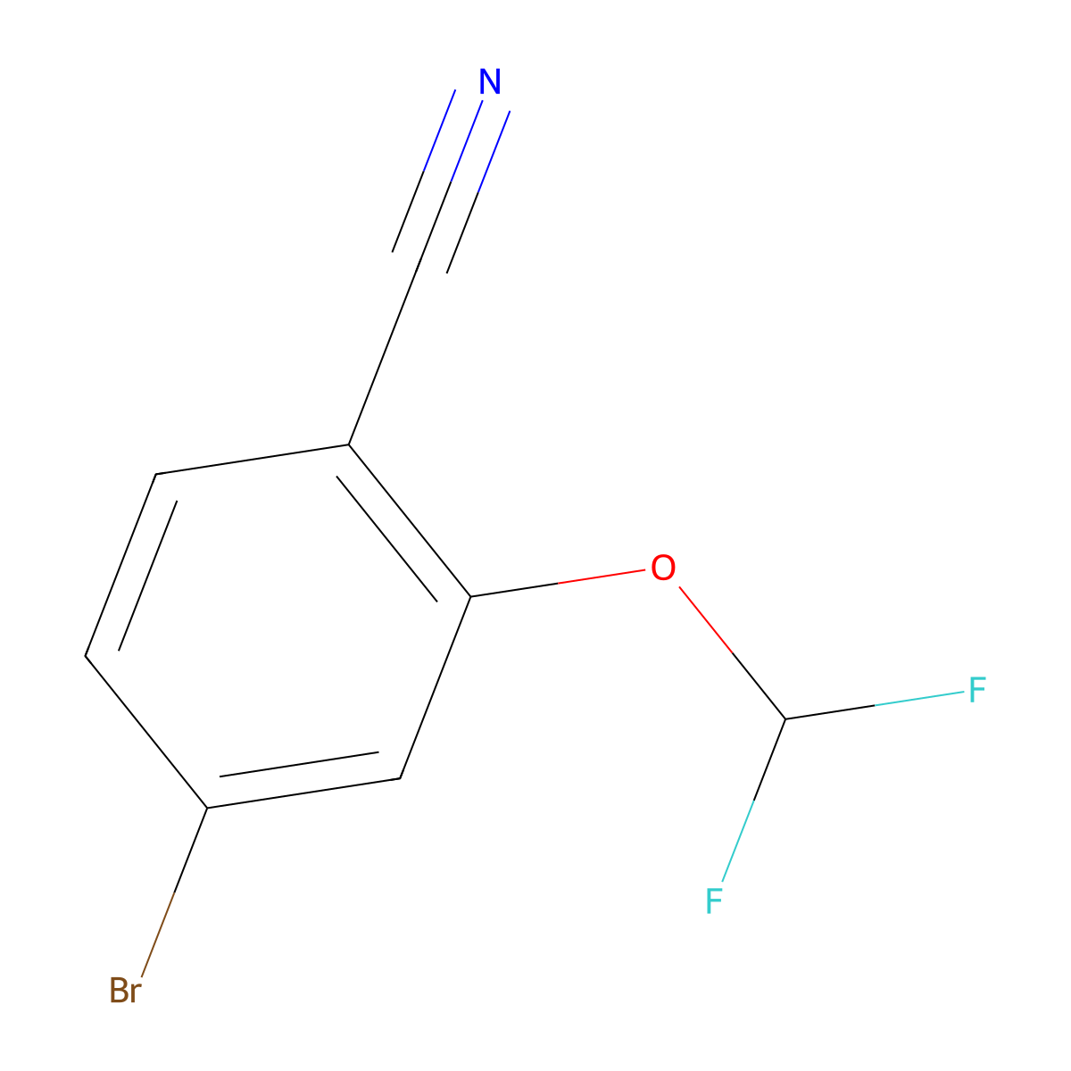 4-Bromo-2-(difluoromethoxy)benzonitrile molecular structure, CAS 1261494-95-4