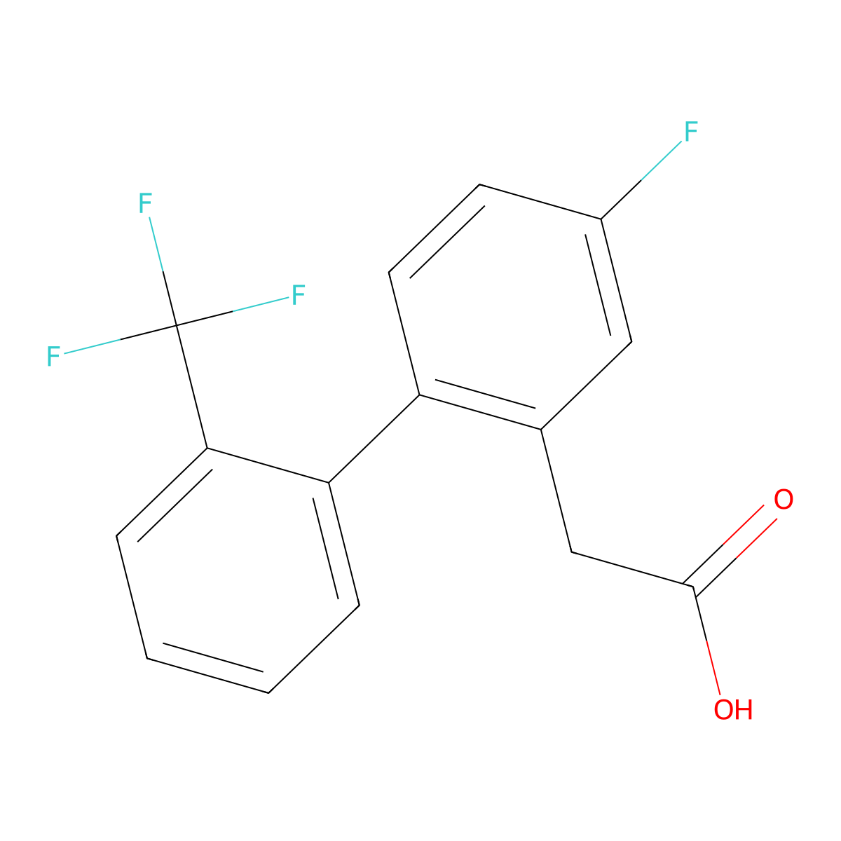 2-(4-Fluoro-2'-(trifluoromethyl)-[1,1'-biphenyl]-2-yl)acetic acid molecular structure, CAS 1261495-29-7