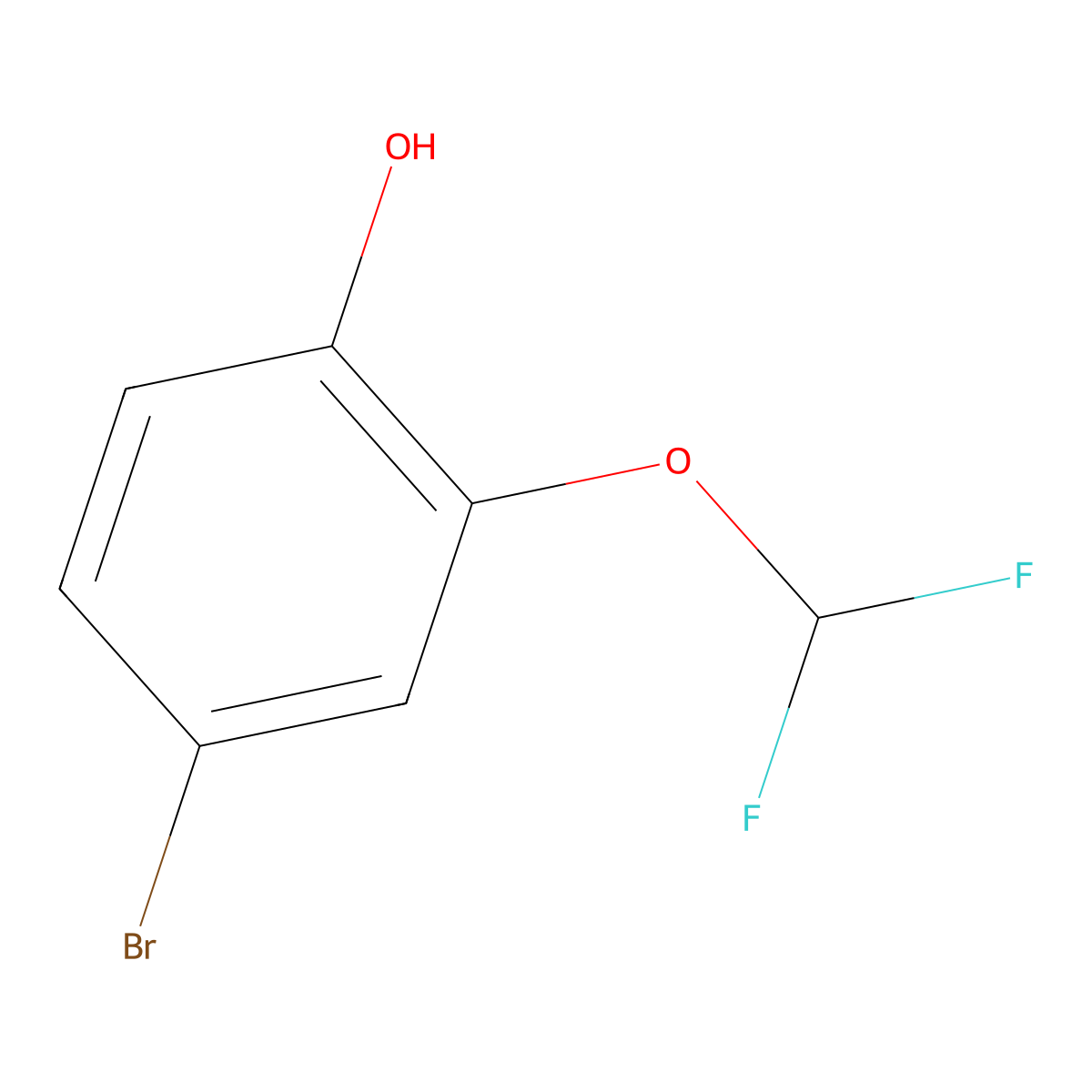 4-Bromo-2-(difluoromethoxy)phenol molecular structure, CAS 1261495-47-9