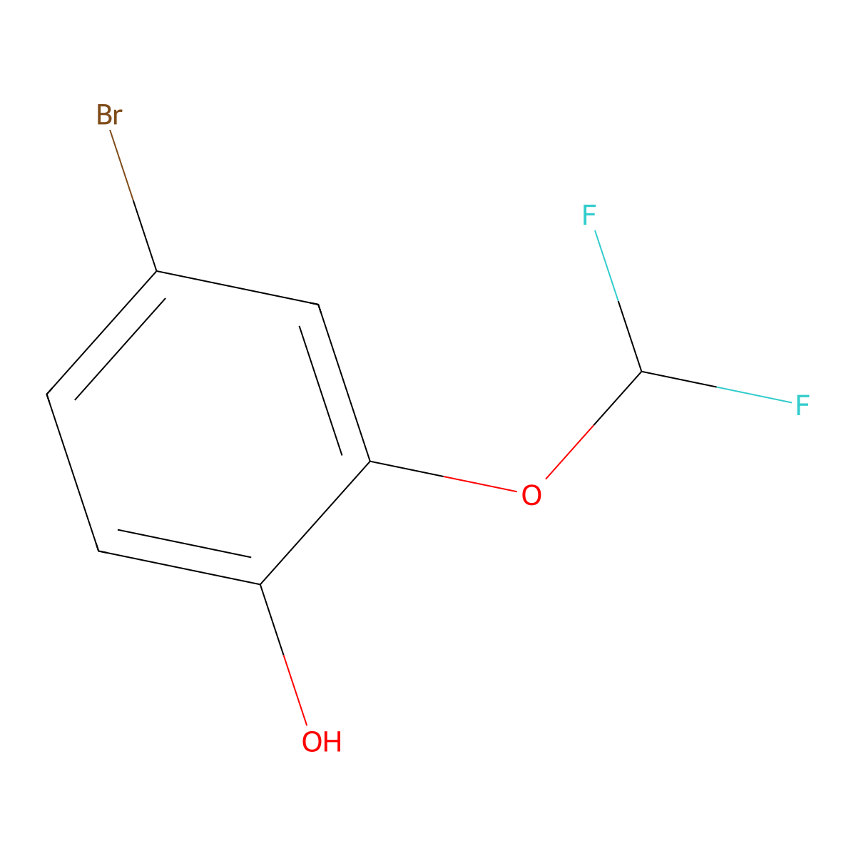 4-Bromo-2-(difluoromethoxy)phenol molecular structure, CAS 1261495-47-9