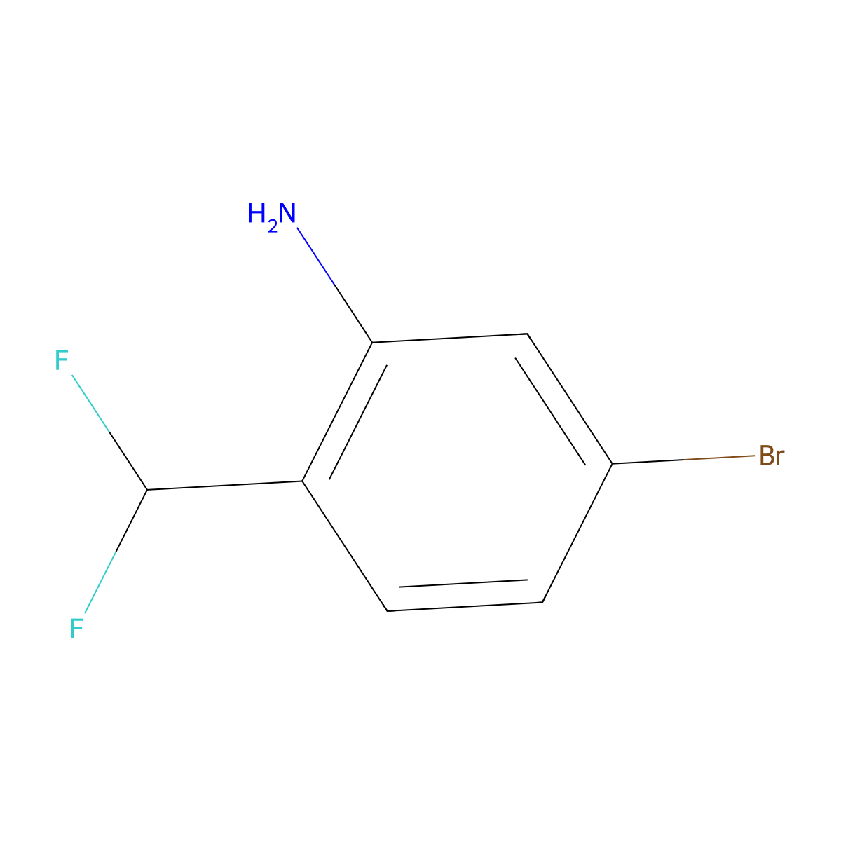 5-Bromo-2-(difluoromethyl)aniline molecular structure, CAS 1261495-74-2