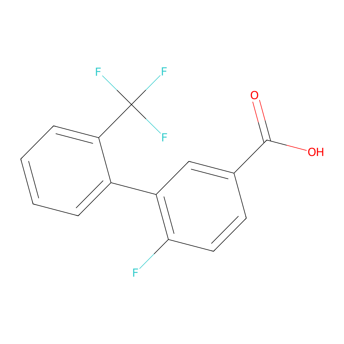 4-Fluoro-3-(2-trifluoromethylphenyl)benzoic acid molecular structure, CAS 1261495-77-5