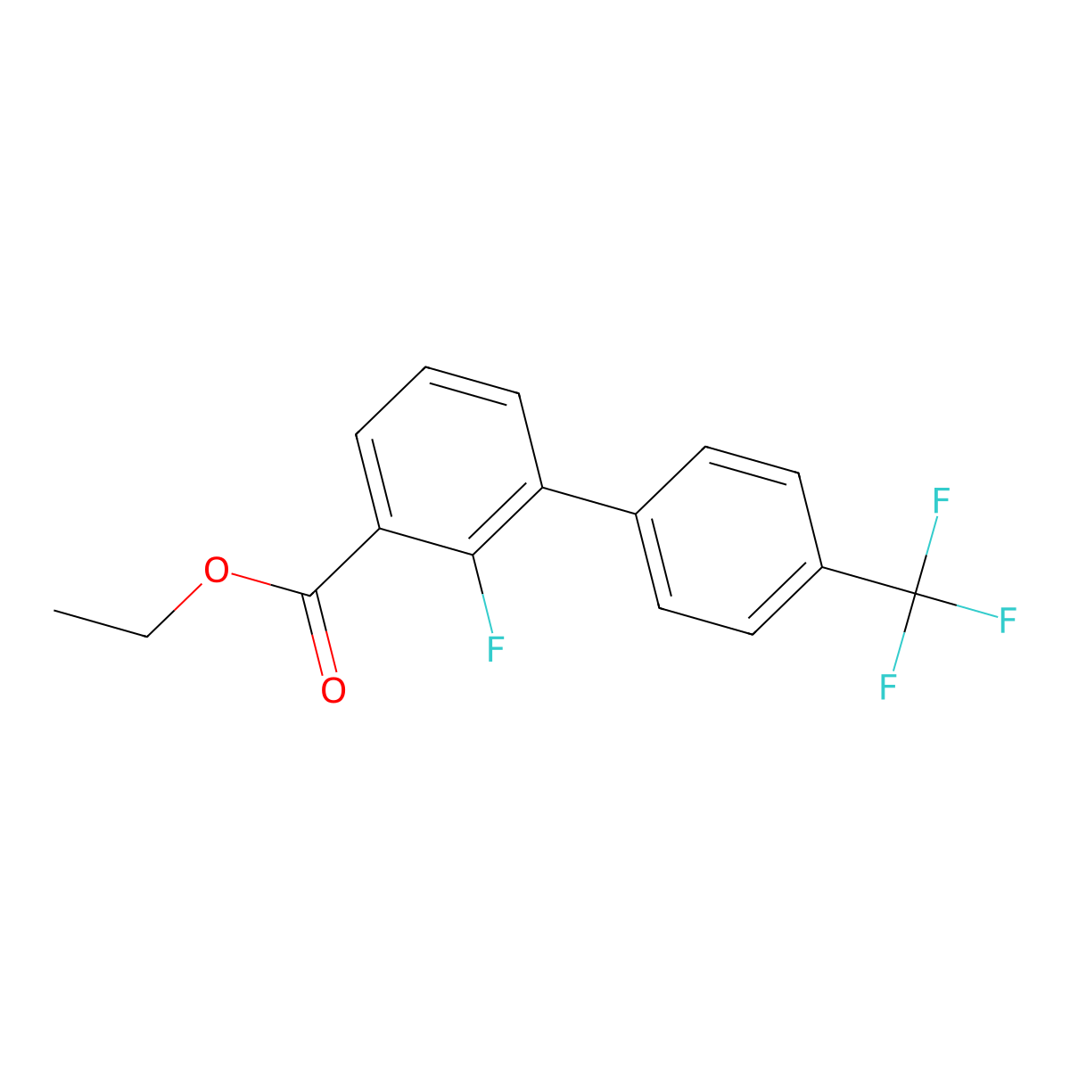 Ethyl 2-fluoro-3-[4-(trifluoromethyl)phenyl]benzoate molecular structure, CAS 1261495-81-1